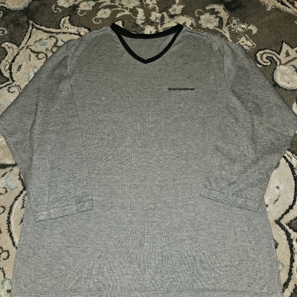 Grey American Airlines V-neck Sweater S/M #M